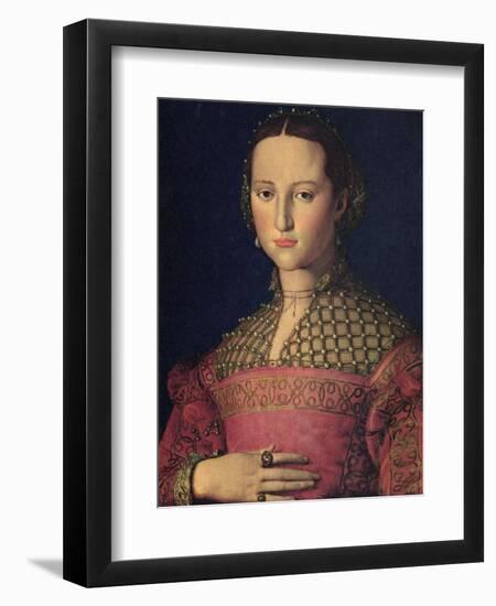 Portrait of Eleanor of Toledo, Wife of Grand Duke Cosimo I De' Medici, C1545-Agnolo Bronzino-Framed Giclee Print