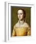 Portrait of Eleanora D'Este, Half-Length, Wearing a Gold Dress-Alessandro Allori-Framed Giclee Print