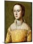 Portrait of Eleanora D'Este, Half-Length, Wearing a Gold Dress-Alessandro Allori-Mounted Giclee Print