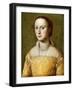 Portrait of Eleanora D'Este, Half-Length, Wearing a Gold Dress-Alessandro Allori-Framed Giclee Print