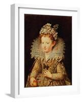 Portrait of Eleonora De Gonzaga Mantua (1598-1655) as a Child-Frans II Pourbus-Framed Giclee Print