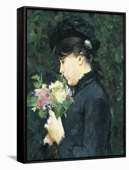 Portrait of Eleonora Tommasi-Silvestro Lega-Framed Stretched Canvas