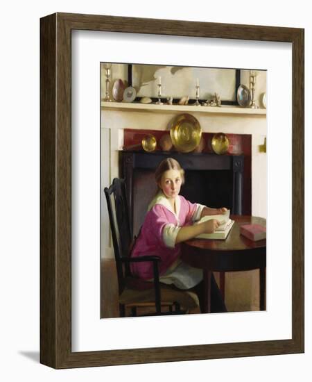 Portrait of Elizabeth Blaney, 1916-William McGregor Paxton-Framed Giclee Print