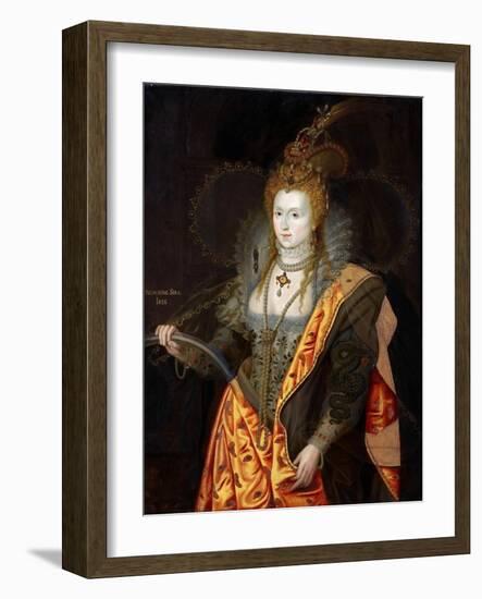 Portrait of Elizabeth I of England, in Ballet Costume as Iris-George Peter Alexander Healy-Framed Giclee Print