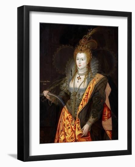 Portrait of Elizabeth I of England, in Ballet Costume as Iris-George Peter Alexander Healy-Framed Giclee Print