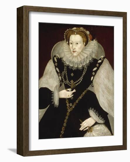 Portrait of Elizabeth I-Georg Gower-Framed Giclee Print