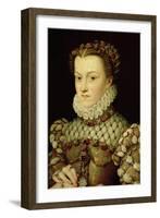Portrait of Elizabeth of Austria Queen of France, circa 1570-Francois Clouet-Framed Giclee Print