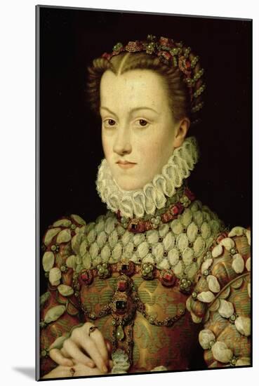 Portrait of Elizabeth of Austria Queen of France, circa 1570-Francois Clouet-Mounted Giclee Print