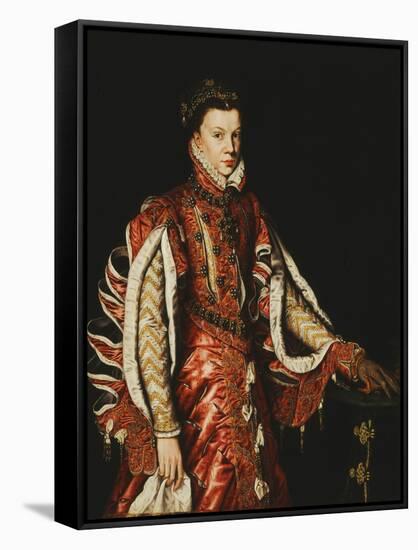 Portrait of Elizabeth of Valois, Queen of Spain-Antonis Mor-Framed Stretched Canvas