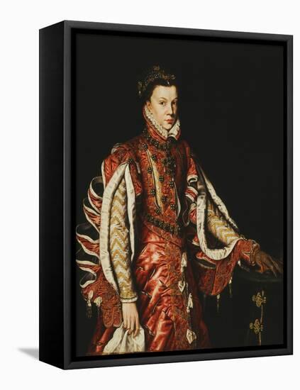 Portrait of Elizabeth of Valois, Queen of Spain-Antonis Mor-Framed Stretched Canvas