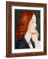 Portrait of Elizabeth Siddal, in Profile to the Right-Dante Gabriel Rossetti-Framed Giclee Print