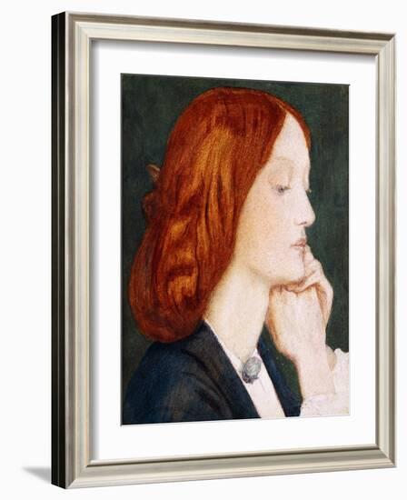 Portrait of Elizabeth Siddal, in Profile to the Right-Dante Gabriel Rossetti-Framed Giclee Print