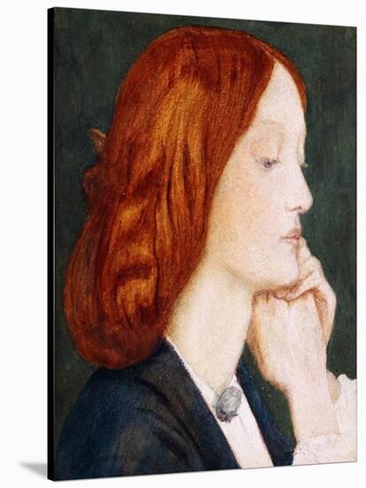 Portrait of Elizabeth Siddal, in Profile to the Right-Dante Gabriel Rossetti-Stretched Canvas