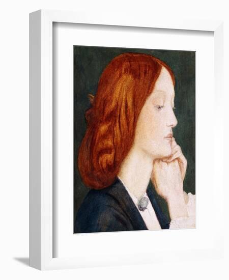 Portrait of Elizabeth Siddal, in Profile to the Right-Dante Gabriel Rossetti-Framed Giclee Print