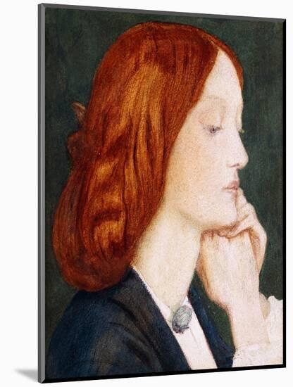 Portrait of Elizabeth Siddal, in Profile to the Right-Dante Gabriel Rossetti-Mounted Giclee Print