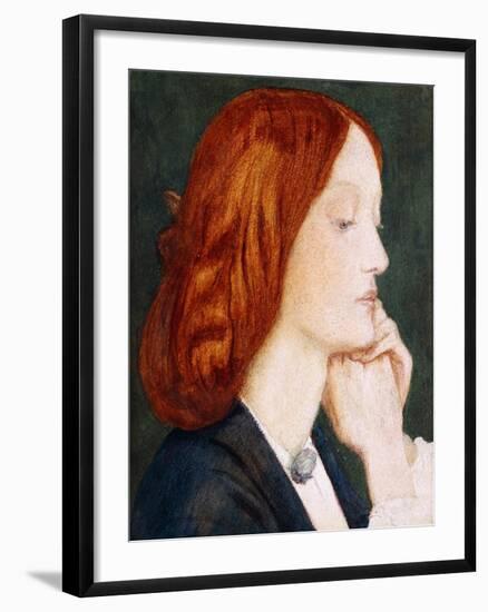 Portrait of Elizabeth Siddal, in Profile to the Right-Dante Gabriel Rossetti-Framed Giclee Print