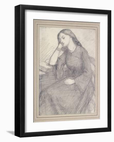 Portrait of Elizabeth Siddal, Seated-Dante Gabriel Charles Rossetti-Framed Giclee Print