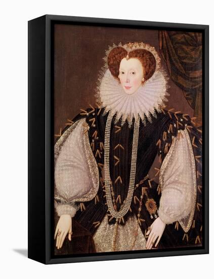 Portrait of Elizabeth Sydenham, Lady Drake, circa 1585-George Gower-Framed Stretched Canvas