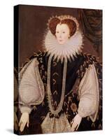 Portrait of Elizabeth Sydenham, Lady Drake, circa 1585-George Gower-Stretched Canvas
