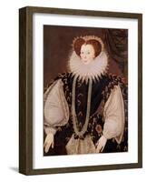 Portrait of Elizabeth Sydenham, Lady Drake, circa 1585-George Gower-Framed Giclee Print