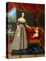 Portrait of Elizaveta Andreevna Yurievich (1809-1858) with Son Nikolai (Born 1837), Anonymous. Oil-Elizabeta Andreevna Yurievich-Stretched Canvas