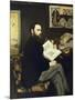Portrait of Emile Zola-Edouard Manet-Mounted Art Print
