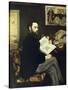 Portrait of Emile Zola-Edouard Manet-Stretched Canvas