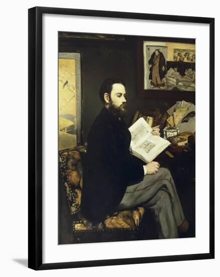 Portrait of Emile Zola-Edouard Manet-Framed Art Print