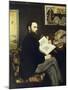 Portrait of Emile Zola-Edouard Manet-Mounted Art Print