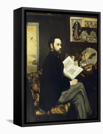 Portrait of Emile Zola-Edouard Manet-Framed Stretched Canvas