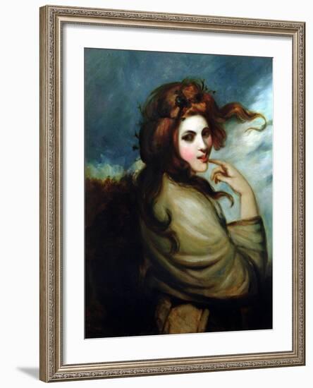 Portrait of Emma Hamilton (C.1765-1815)-George Romney-Framed Giclee Print