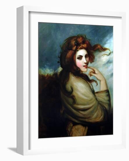 Portrait of Emma Hamilton (C.1765-1815)-George Romney-Framed Giclee Print