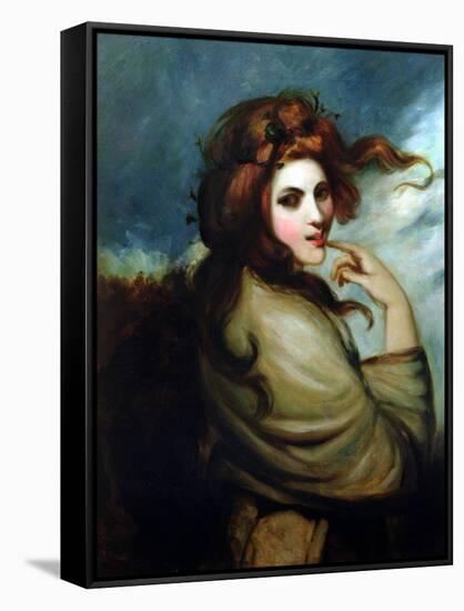 Portrait of Emma Hamilton (C.1765-1815)-George Romney-Framed Stretched Canvas