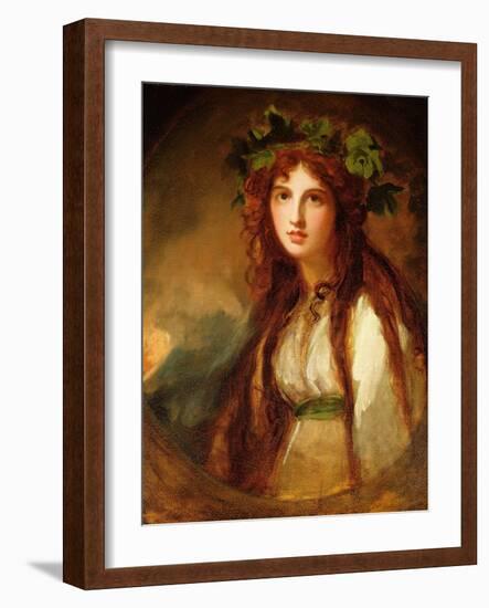 Portrait of Emma, Lady Hamilton, as a Bacchante-George Romney-Framed Giclee Print