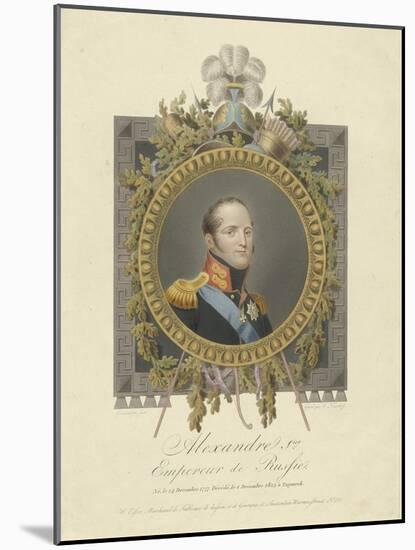 Portrait of Emperor Alexander I (1777-182), 1825-Walraad Nieuwhoff-Mounted Giclee Print