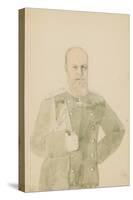 Portrait of Emperor Alexander III (1845-1894) (Pencil and W/C on Paper)-Mihaly von Zichy-Stretched Canvas