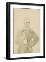 Portrait of Emperor Alexander III (1845-1894) (Pencil and W/C on Paper)-Mihaly von Zichy-Framed Giclee Print