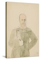 Portrait of Emperor Alexander III (1845-1894) (Pencil and W/C on Paper)-Mihaly von Zichy-Stretched Canvas