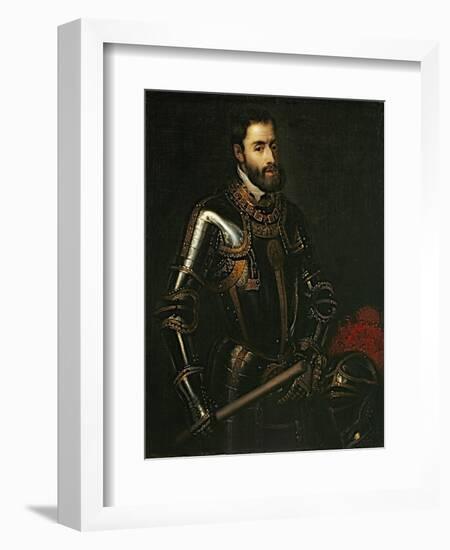 Portrait of Emperor Charles V, after a Painting by Titian, C.1603-Titian (Tiziano Vecelli)-Framed Giclee Print