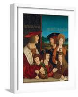 Portrait of Emperor Maximilian I with His Family, 1516-1520-Bernhard Strigel-Framed Giclee Print