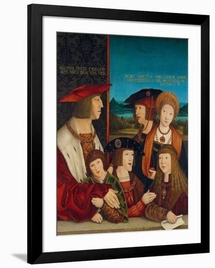 Portrait of Emperor Maximilian I with His Family, 1516-1520-Bernhard Strigel-Framed Giclee Print