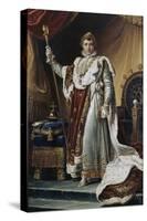 Portrait of Emperor Napoléon I Bonaparte (1769-182) in His Coronation Robes, Ca 1804-François Pascal Simon Gérard-Stretched Canvas
