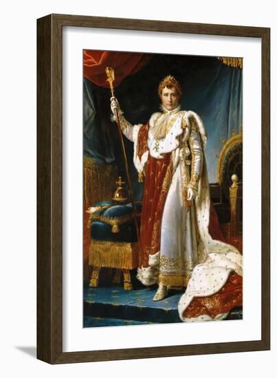 Portrait of Emperor Napoléon I Bonaparte (1769-182) in His Coronation Robes-François Pascal Simon Gérard-Framed Giclee Print