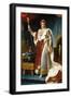 Portrait of Emperor Napoléon I Bonaparte (1769-182) in His Coronation Robes-François Pascal Simon Gérard-Framed Premium Giclee Print