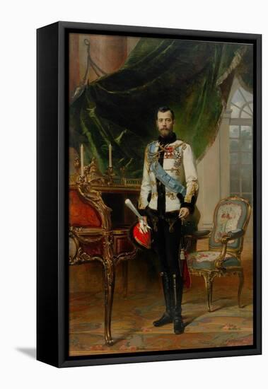 Portrait of Emperor Nicholas II (1868-191), 1896-Ernest Karlovich Liphart-Framed Stretched Canvas