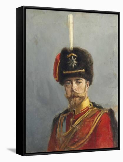 Portrait of Emperor Nicholas II (1868-1918) by Makovsky, Alexander Vladimirovich (1869-1924). Oil O-Alexander Vladimirovich Makovsky-Framed Stretched Canvas