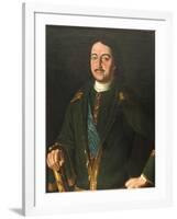 Portrait of Emperor Peter I the Great (1672-172), 1758-Alexei Petrovich Antropov-Framed Giclee Print