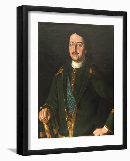 Portrait of Emperor Peter I the Great (1672-172), 1758-Alexei Petrovich Antropov-Framed Giclee Print