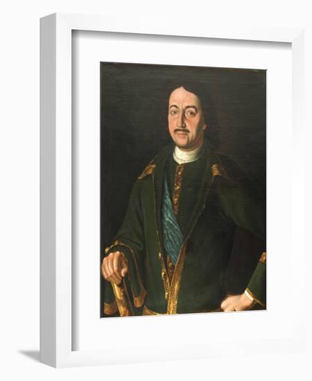 Portrait of Emperor Peter I the Great (1672-172), 1758-Alexei Petrovich Antropov-Framed Giclee Print