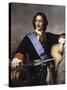 Portrait of Emperor Peter I the Great (1672-172)-Paul Hippolyte Delaroche-Stretched Canvas
